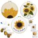 Armindou 3 Sets Embroidery Starter Kits with Sunflower Pattern for Adults Beginners  Floral Stamped Cross Stitch Kit Hand DIY Needlepoint Kit  3 Embroidery Hoops  3 Embroidery Fabric  Needles  Threads 8inch yellow
