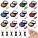 lomdung 12 Pcs Nail Pigment Powder Chrome Nail Powder Mirror Powder for Nails Easy DIY at Home for Nail Art Manicure and Decoration MultiColor