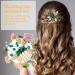 HINZIC 2Pcs Green Crystal Hair Comb - Bridal Leaves Wedding Flowers Rhinestone Hair Clip - Emerald Green Hair Accessories for Bride Party - Buy Online on GoSupps.com