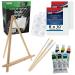 U.S. Art Supply 13-Piece Artist Painting Set with 6 Vivid Acrylic Paint Colors  12 Easel  2 Canvas Panels  3 Brushes  Painting Palette - Fun Children  Kids School  Students  Beginners Starter Art Kit