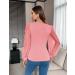 Fayenne Womens Tops Deep V Neck Cross Wrap Sexy Tops Polka Dot Mesh Long Sleeve T Shirt Casual Blouses L Deep Pink - Buy Online on GoSupps.com