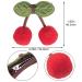 PAGOW 4PCS Cherry Ball Hair Clips - Cute Sweet Pompom Hairpins with Green Leaves Ornaments for Women, Girls & Kids - Buy Online on GoSupps.com