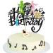Gyufise 1Pcs Rock Happy Birthday Cake Topper Glitter Music Disco Ball Cake Pick 70's Disco Dancing Rock Cake Decoration for Rock Band Music Concert Theme Birthday Party Decorations Supplies Multi 4