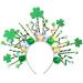 Fashband Light Up St.Patrick's Day Headband LED Green Shamrock Headbands Irish Clover Hair Hoop Hair Accessories for Women