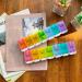 2 Pcs XL Weekly Pill Organizer - Arthritis Friendly Travel 7 Day Pill Box Large Vitamin & Supplement Case - Popup Open Design (Rainbow - Buy Online on GoSupps.com