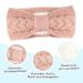 Telgoner Winter Headband for Women - 2 Pack Knitted Ear Warmers Elastic Hair Bands for Girls (White + Pink) - Buy Online on GoSupps.com