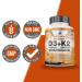 Vitamin D3 K2 (MK-7) 5000IU + 200mcg w/ Organic Coconut Oil | Immune & Bone Health | No Fillers | Made In USA | 120 Veggie Capsule - Buy Online on GoSupps.com