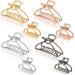 8 Pieces Metal Hair Claw Clips Set, Includes 1.57 Inch Small Non-slip Hair Catch Jaw Clamp, 3 Inch Large Size Metal Hair Claws Hair Clip (Silver, Gold, Rose Gold, Black)