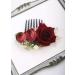 Kercisbeauty Red Rose Burgundy Hair Comb - Bridal Vintage Headpiece for Women & Girls - Buy Online on GoSupps.com
