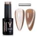 YOKE FELLOW Cat Eye Gel Nail Polish  Champagne Gold 10ML Wide Cat Eye Gel Nail Polish 9D Cateye UV Gel Polish with Magnet Stick Nail Salon Manicure or DIY at Home