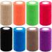 BQTQ 8 Rolls Cohesive Bandage 4 Inch Self Adherent Sport Wrap Tape Stretch Bandage Wrap Athletic Tape for Human and Animals Ankle Sprains Swelling 8 Colours Rainbow 4 Inch
