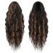 Feshfen Clip In Ponytail Hair Extension - 45cm Synthetic Wavy Braids in Black & Caramel Brown - Perfect for Women - Buy Online on GoSupps.com