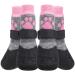 Cooltail non-slip dog socks-outdoor dog shoes Waterproof dog shoes Pfot protection with belt traction control for hardwood floors pink small