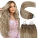 Youngsee Extensions real hair microring ombre 60cm microring extensions real hair 1G microring extensions light brown balayage blonde loop extensions microring hair extensions 50g #8a/60/8a 60 cm micro- #8/60/8