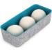 Welaxy XL Organic Wool Dryer Balls - 3-Piece Turquoise Storage Box | Eco-Friendly Fabric Softener for Laundry - Reduce Wrinkles & Static - Buy Online on GoSupps.com