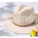 Lisianthus Women's Classic Cream Felt Fedora Hat with Wide Brim and Belt Buckle - Buy Online on GoSupps.com