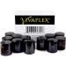 Vivaplex 12 Amber 4 oz Round Glass Jars with Inner Liners and Black Lids - Set of 12 - Buy Online on GoSupps.com