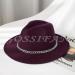 Gossifan Wine Red Fedora Hat with Chain Belt Buckle - Size 7 1/8-7 1/4 - Buy Online on GoSupps.com
