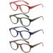 Eyekeppe 4 Pack Reading Glasses Polka Dots Pattern Oval Round Readers for Women Reading +2.50 4pcs-mix 2.5 Diopters