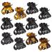 Expressions 12pc Medium Octopus Jaw Clip Set - Tortoise & Black Hair Clips For Everyday Hair Styling Claw Clips Variety Pack Professional Quality Claw Clip Hair Accessories Everyday Hair Clips for Women