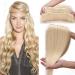Hair part clip in extensions real hair thicker 1 tress 5 clips thick thick hair extension 100% Remy Human Hair Hellblond#613 8 "(20cm) -60g