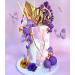 JEVENIS Purple Cake Decorations - Rose Butterfly Palm Leaves & Disco Balls for Wedding Cakes | Stunning Tortendeko Collection - Buy Online on GoSupps.com