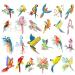 16 Sheets Watercolor Parrot Birds Temporary Tattoos For Women Girl  Colorful Flower Macaw Fake Tattoos Party Favors Arm Leg Chest Art Decals for Kids Adult
