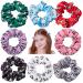 8 Pieces Soccer Ball Satin Hair Scrunchies Silk Sport Hair Bands for Girls Women  Soft & Comfortable Elastic Hair Ties Ropes Scrunchie Hair Accessories for Curly Long Ponytail Variety Hairstyles