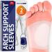 Gel Arch Support Set - Soft Silicone Clear Reusable Arch Sleeves for Flat Foot Pain Relief Plantar Fasciitis Support Cushioned Arch and Heel Spurs - Women Men (2 Pairs)