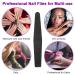12pcs Jumbo Size Nail File 100/180 Grit - Double Sided Professional Manicure Tools for Acrylic and Natural Nails - Black Color - Buy Online on GoSupps.com