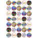 35 x Congratulations Mix Edible Wafer Cupcake Toppers Cake Party Decorations