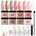 AZUREBEAUTY 17Pcs Dip Powder Nail Kit Starter Nude Skin Tones Champagne Glitter Pink Neutral Acrylic Dipping Powder Liquid Set with Base/Top Coat for French Nail Art Manicure Beginner Party Gift 1-Nude