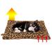 FLYSTAR Cat Bed Mat - Self Self Heating Warming Leopard Cute Cat Pad, Soft Flannel & Cotton, Support Machine Wash and Hand Wash, Comfortable Suitable for Small, Medium, Large Cats/Puppies 15.7"*19.7"