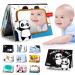 Beis's baby mirror toys with a crackling book panda with black and white toy baby 0 3 6 months foldable contrast toys baby for newborn gift white