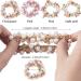 HINZIC Flower ROSE Hair Elastic Ties - Pack of 4 | Crystal Pearl Hair Accessories for Women, Girls - Perfect Gift for Christmas, Valentine's Day - Buy Online on GoSupps.com