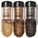 FOCALLURE 3 Pcs Mineral Eyeshadow Pigment Waterproof Loose Glitter Eyeshadow Long Lasting Sparkling Finish Eye Shadow with High-pigment Formula Easy to Create High-impact Eye Looks By The Beach