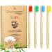 Bamboogaloo Kids Bamboo toothbrushes |Bio & environmentally friendly |4 pack with free bamboo cotton swab |Natural wood children's toothbrush |Soft bpa-free bristle |Biologically degradable box