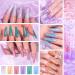 Holographic Nail Polish Set - 6PCS Spring-Summer Colors | Silver, Gold, Violet, Green, Blue, Rose Gold | 7.5ML Gel Polish | Nail Art Manicure Salon | US029 - Buy Online on GoSupps.com