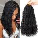 Hayalisha 8 Packs Crochet Box Braids Curly Ends 12 Inch Boho Box Braids Crochet Hair Bohemian Bob Box Braid Crochet Braids for Black Women 1B# 12 Inch (Pack of 8) 1B#