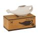 HealthGoodsIn Ceramic Neti Pot Dishwasher Safe for Nasal Cleansing + 5 Sachet Neti Salt - Ivory Color