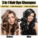 RUNBEN 3 in 1 Black Hair Dye Shampoo - Herbal Gray Hair Coverage for Women & Men Natural Plant Formula - 500ML - Buy Online on GoSupps.com