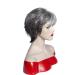 RENERSHOW Short Grey Pixie Cut Wig for Women | Layered Synthetic Hair Mixed Gray with White Bangs | Natural Wavy Old Lady Wig - Buy Online on GoSupps.com