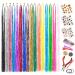 Hair Tinsel Kit  16 Colors Tinsel Hair Extensions with Tools  Glitter Fairy Hair Tensile for Halloween Cosplay Christmas New Year