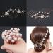40 Pieces Wedding Pearl Hair Pins Brides Bridal Rhinestones Hair Pins Wedding Hair Clips Set Pearl Flower Hair Pins Bridesmaid Hair Accessory for Women and Girls