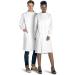 Dr. James Professional Lab Coat - Howie Style, Classic Fit, Mandarin Collar, Cuffed Sleeves, Unisex - White 43 Inch Length, X-Small - Buy Online on GoSupps.com