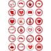 24 Valentine Hearts PRE CUT edible birthday party Cupcake Cake Toppers Wafer Rice Paper precut decoration - Buy Online on GoSupps.com