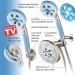 AquaCare 5-in-1 Aquassage High Pressure 76-mode Shower Head Combo with Hand Shower, Body Brush & Hair Brush - Satin Nickel Finish, Extra-long Stainless Steel Hose, Two Brackets Included - Buy Online on GoSupps.com