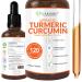 Liquid Turmeric Curcumin with Bioperine for Enhanced Absorption - Turmeric Curcumin Supplement for Joint Support - Turmeric Extract with Black Pepper - 2 Month Supply - 4oz