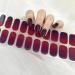 Gel Nail Stickers 20 Stickers Gel Nail Wraps Soft Self Upgrade Full-Cured Gel Nail Strips Adhesive Gel Nail Stickers Salon Lasting for 15 Days Gel Nail Strips No Need UV/LED Lamp (Red Gradient)