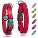 Waudog nylon collar dog dog hewing band large dogs dog collar medium-sized dog collar little dog dog dogs neck band nylon dog cloak puppy adjustable digital dog brand watermelon (pink) 23-35 cm length 15 mm width